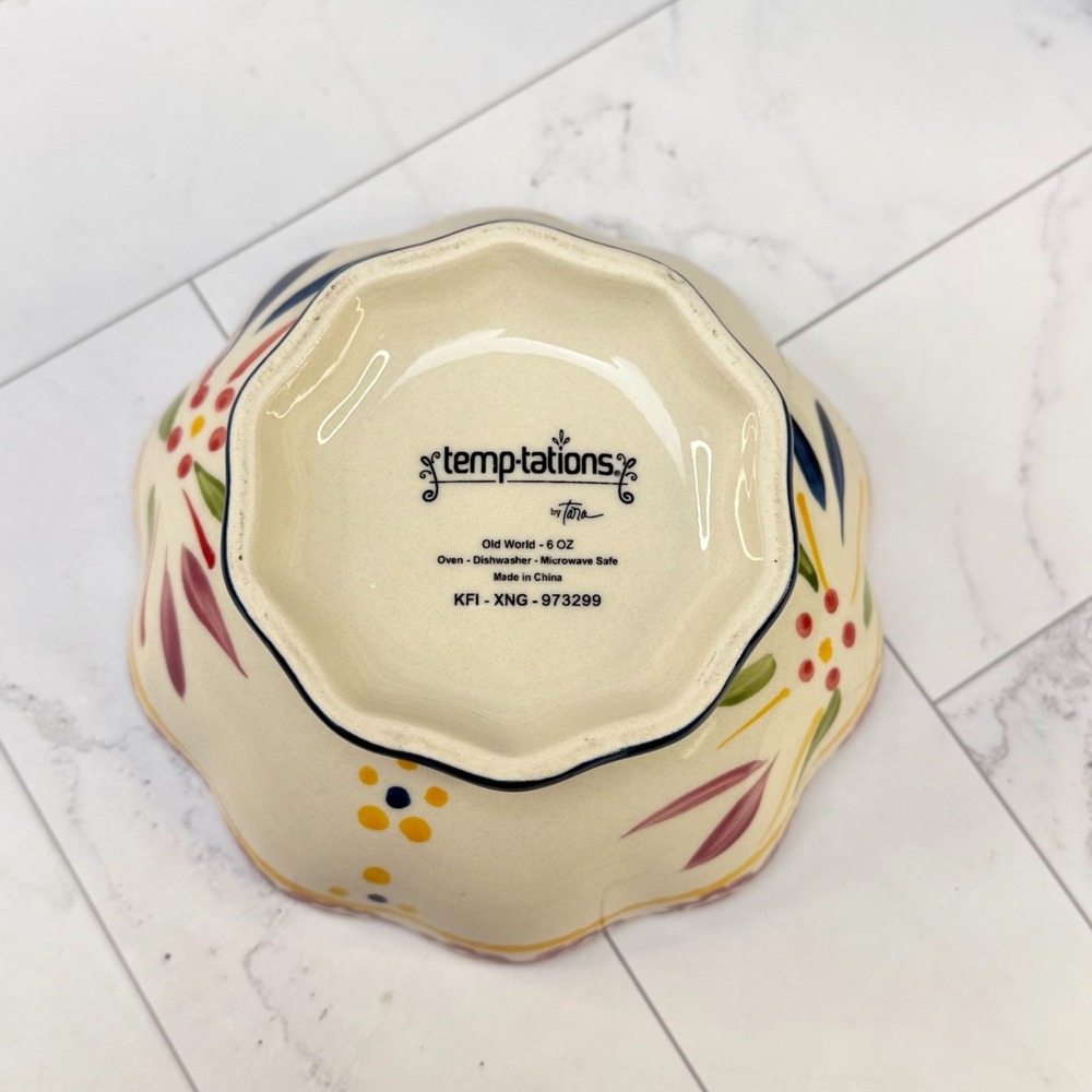 Temptations by Tara Old World Blue - 8 oz Square Ceramic Baking Dish + 6 oz Bowl - Picture 2 of 7